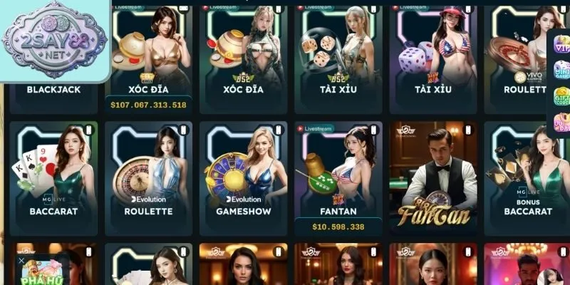 Các bàn chơi trong sảnh cược đều đẹp mắt